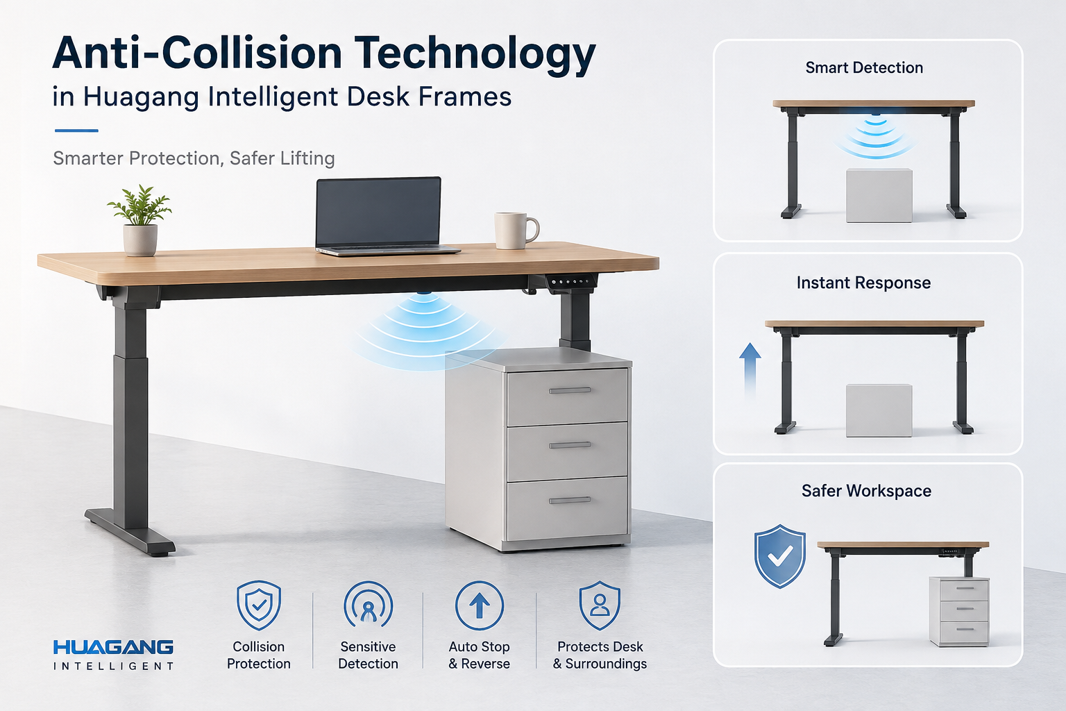 Talkaren Aurkako Teknologia Huagang Intelligent Desk Frames-etan